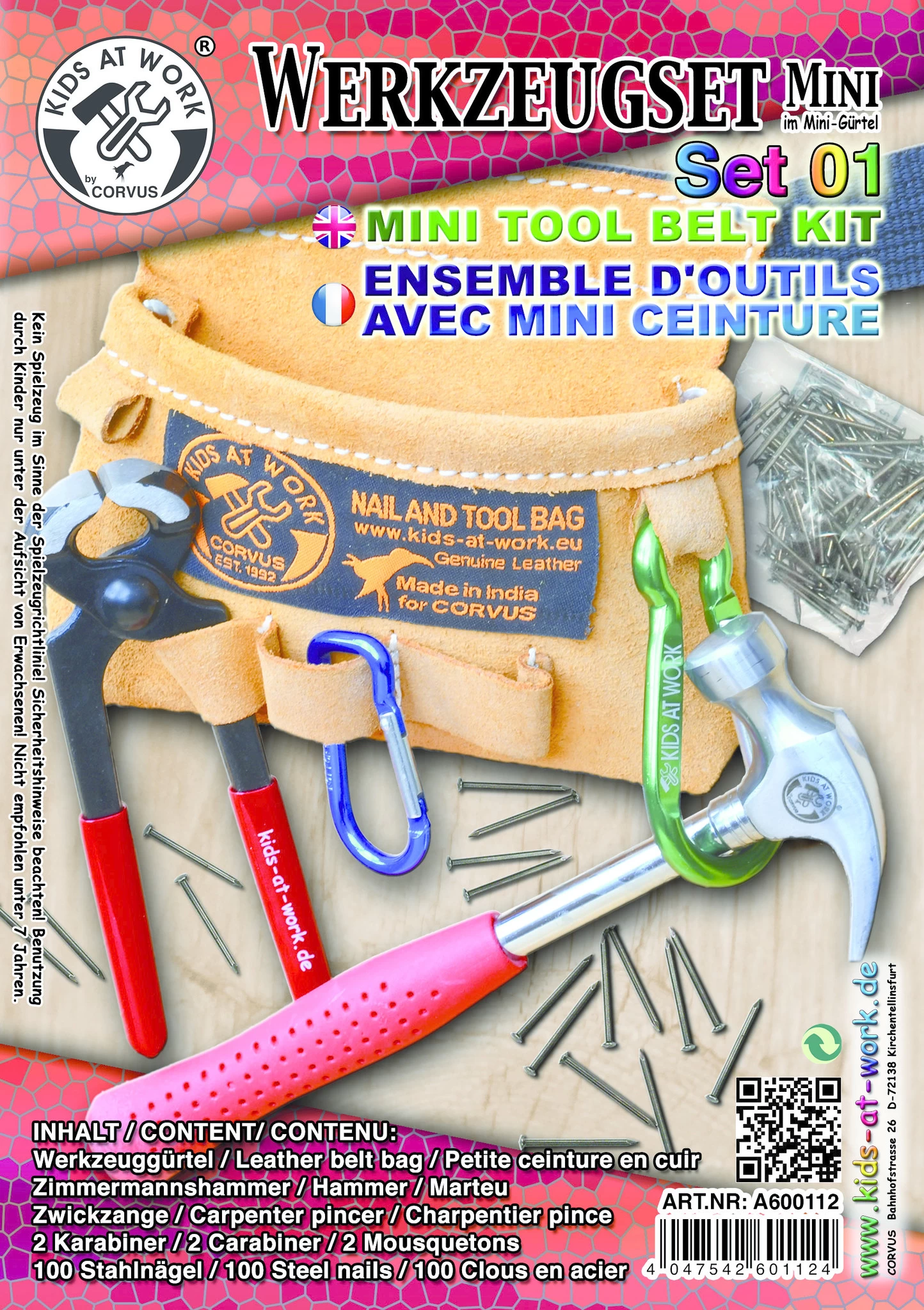 Kids At Work Kindergereedschap Kleine Gereedschapsgordel 01 Voor Kinderen Onder 9 Jaar - Afbeelding 2