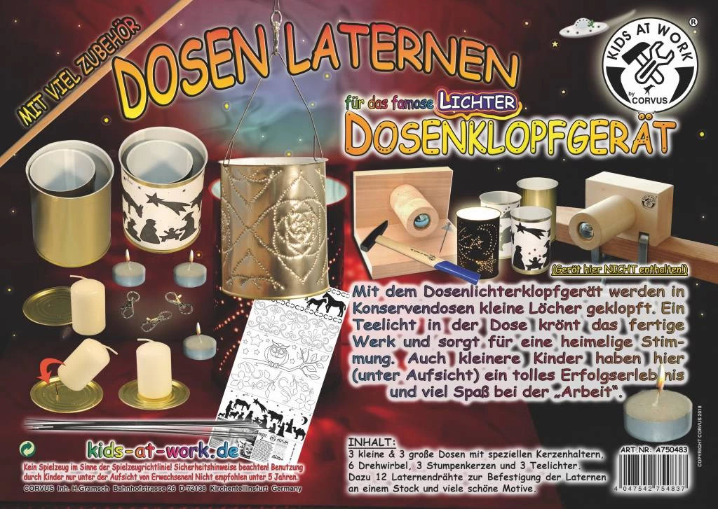 Kids At Work Kindergereedschap Conservenblikkenset Voor Het Maken Van Lampionnen - Afbeelding 4