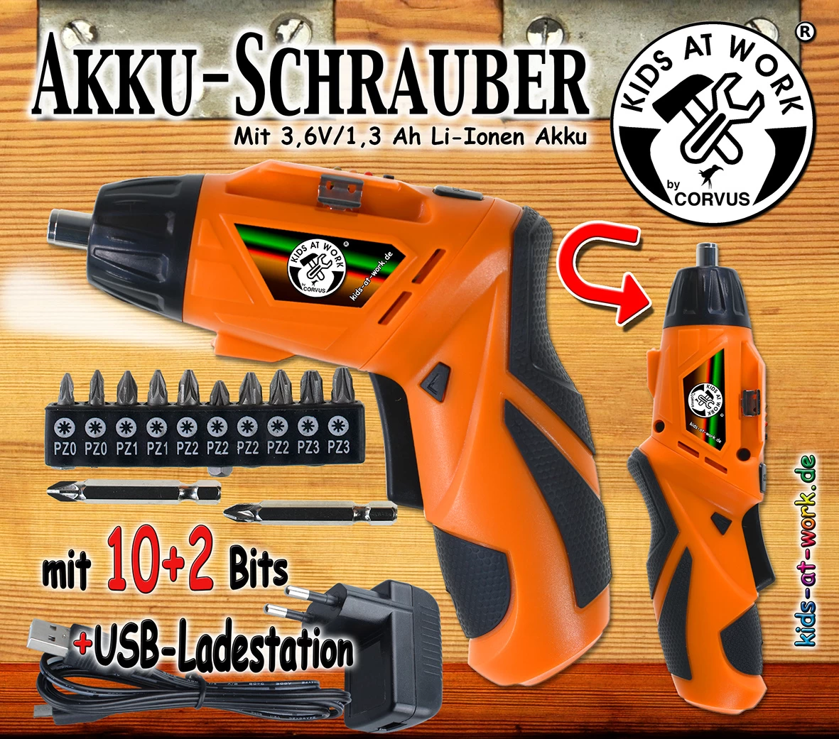 Kids At Work Kindergereedschap Kids At Work Accu Verstelbare Schroefboormachine - Afbeelding 3