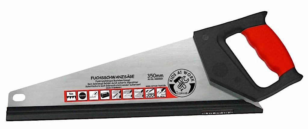 Kids At Work Kindergereedschap Stoere Handzaag Voor Kinderen Met Zwart Rood Handvat