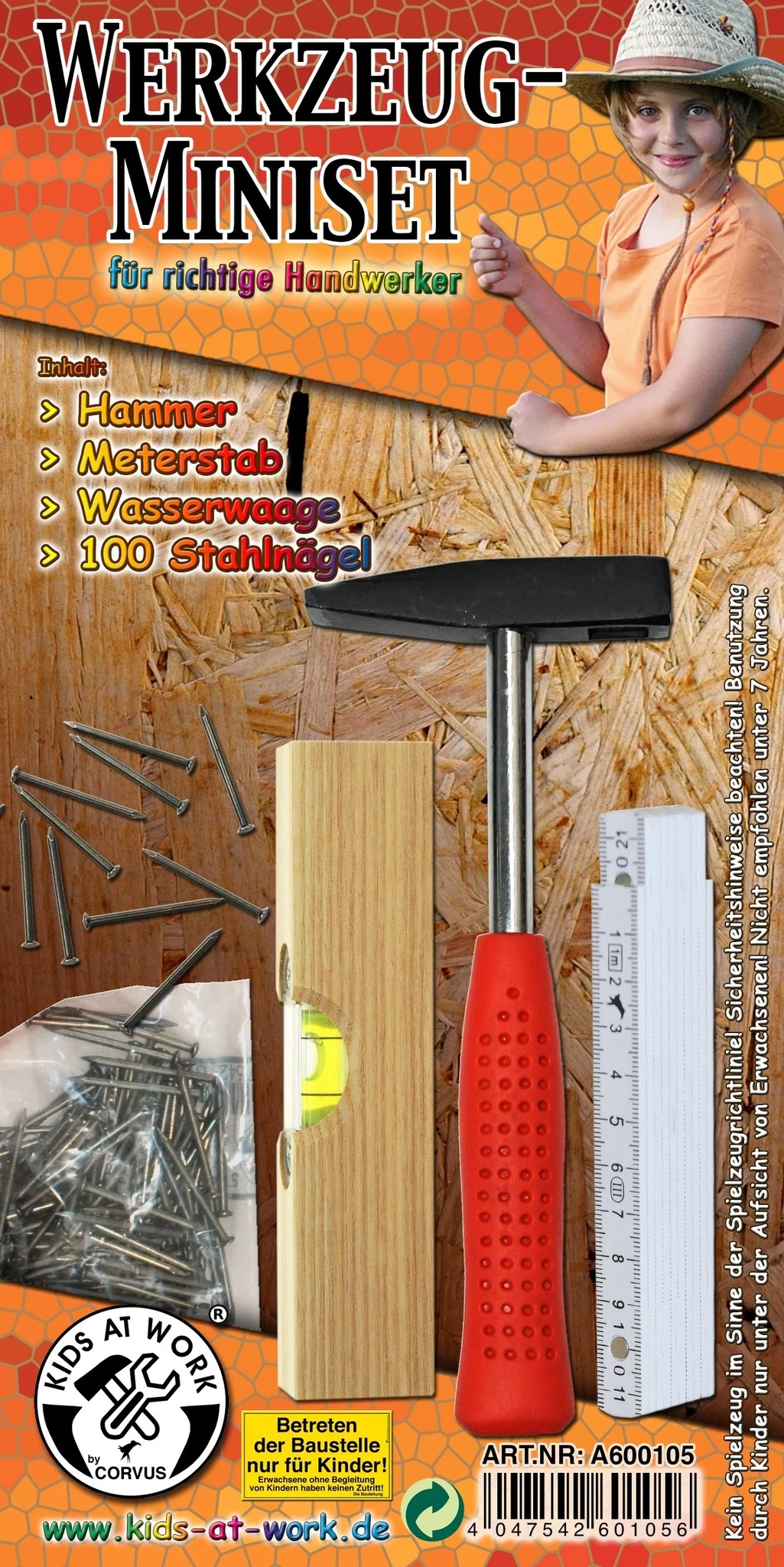 Kids At Work Kindergereedschap Klusset Gereedschap Voor Jonge Kinderen - Afbeelding 2