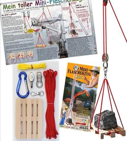 Kids At Work Kindergereedschap Mini-takel Met Katrollen Om Onhoog Te Hijsen Wat Jij Wilt - Afbeelding 3