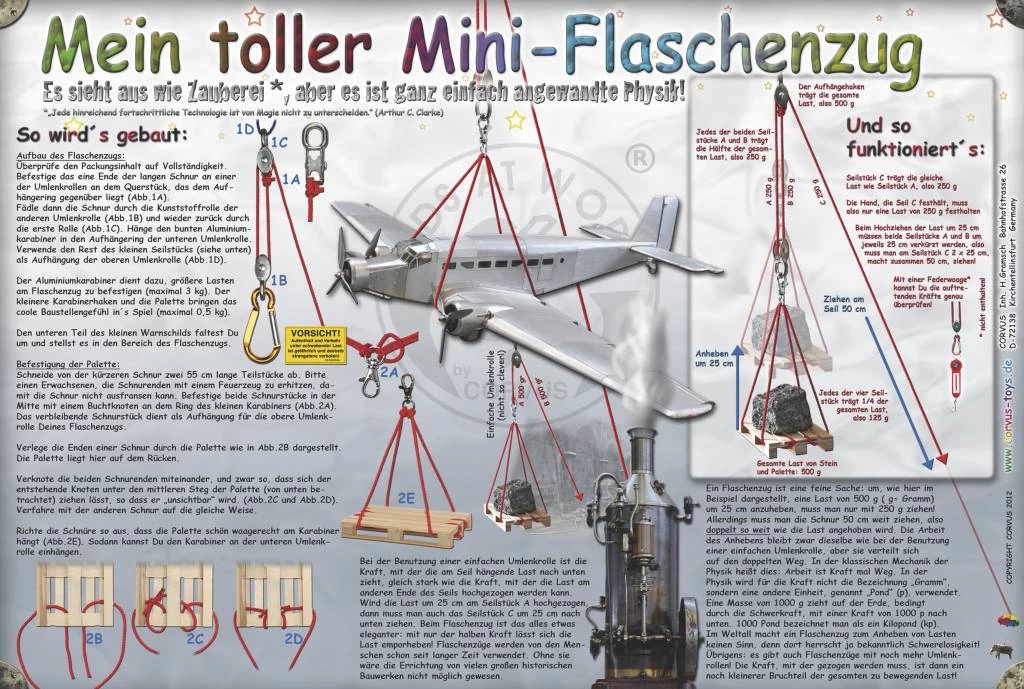 Kids At Work Kindergereedschap Mini-takel Met Katrollen Om Onhoog Te Hijsen Wat Jij Wilt - Afbeelding 6