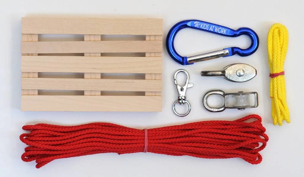 Kids At Work Kindergereedschap Mini-takel Met Katrollen Om Onhoog Te Hijsen Wat Jij Wilt - Afbeelding 7