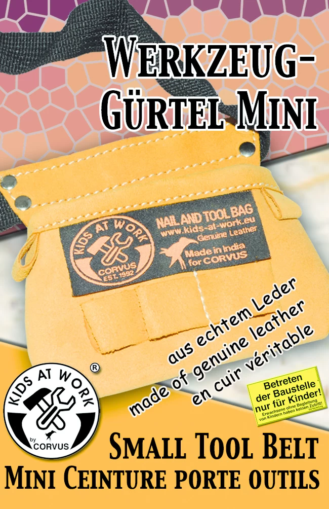 Kids At Work Kindergereedschap Mini Lederen Gereedschapsgordel - Afbeelding 2