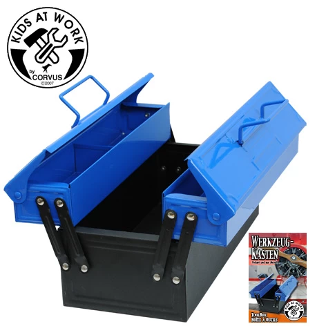 Kids At Work Kindergereedschap Kindergereedschapskist Van Metaal Kleur Blauw - Afbeelding 2