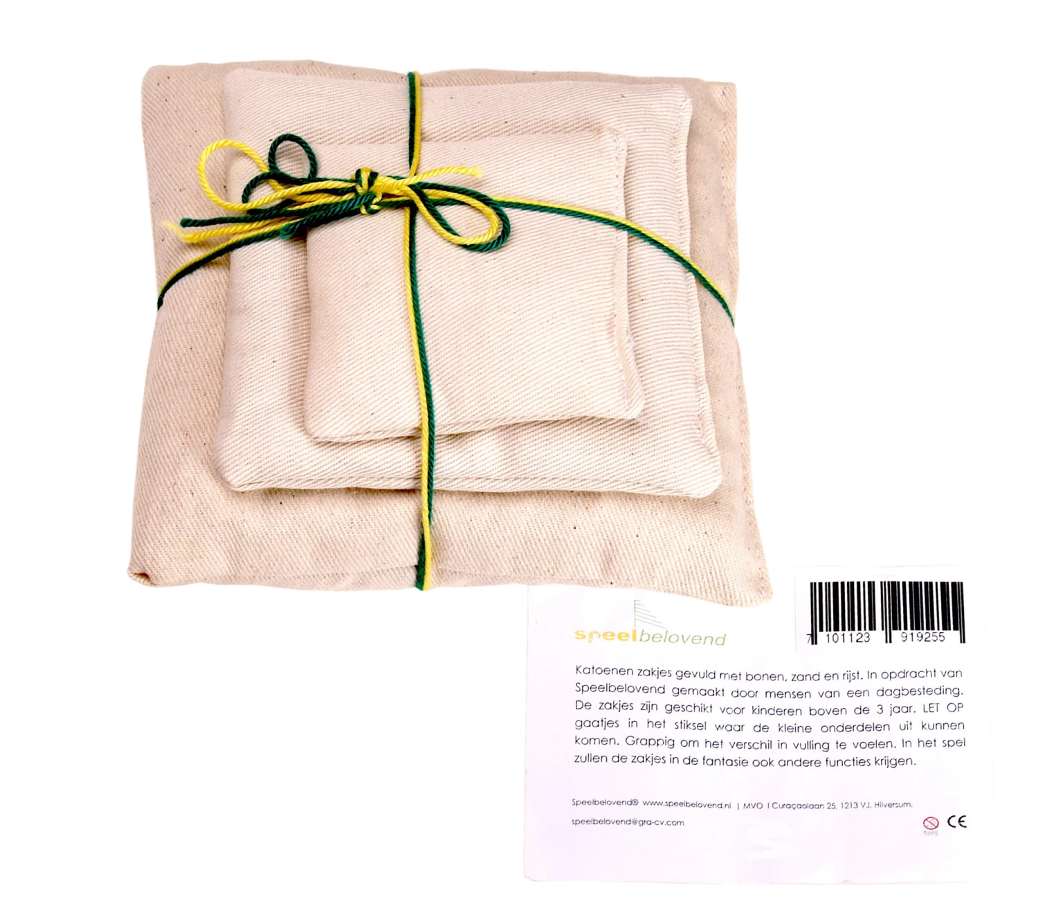 Speelbelovend Zakjes Kersenpitten, Zand En Rijst - Zakjes Van Ongebleekt Katoen