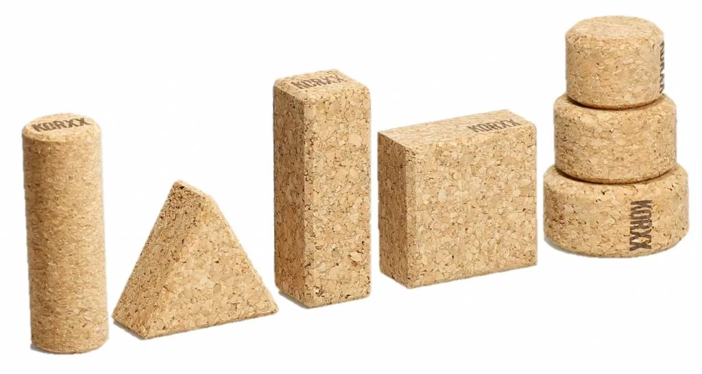 KORXX Kurk Blokken Form Medium Viltbox - 60 Kurk Bouwblokken - Afbeelding 3