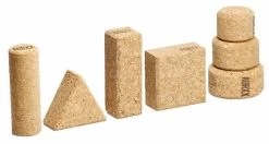 KORXX Kurk Blokken Form Starter - 21 Bouwstenen Met Katoenen Zak