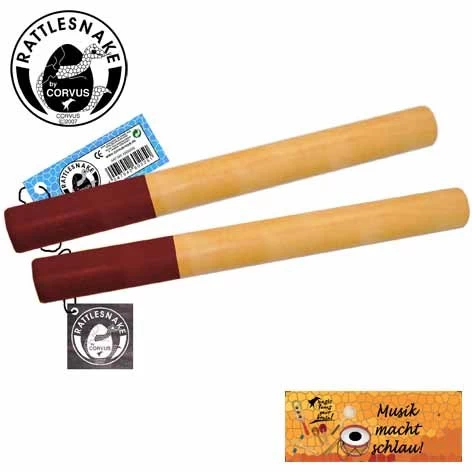 Rattlesnake Van Corvus Toys Paar Klankstokjes - Claves - Afbeelding 4