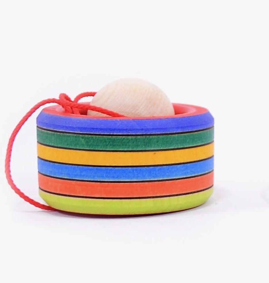 Mader Houten Tollen Bilboquet Vangbalspel Meerkleurig - Afbeelding 2