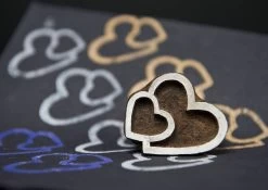 Blockwallah Blokstempel Twin Hearts - Tweeling Hart