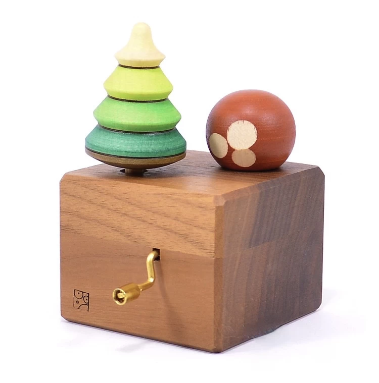 Mader Houten Tollen Speeldoosje Met Twee Tollen Met Slaapliedje Lalelu