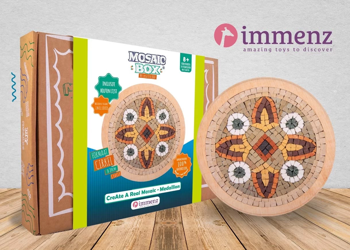 Neptune Mosaic Mosaicbox Mozaiek Mandala 14 Met Lijst 20 Cm