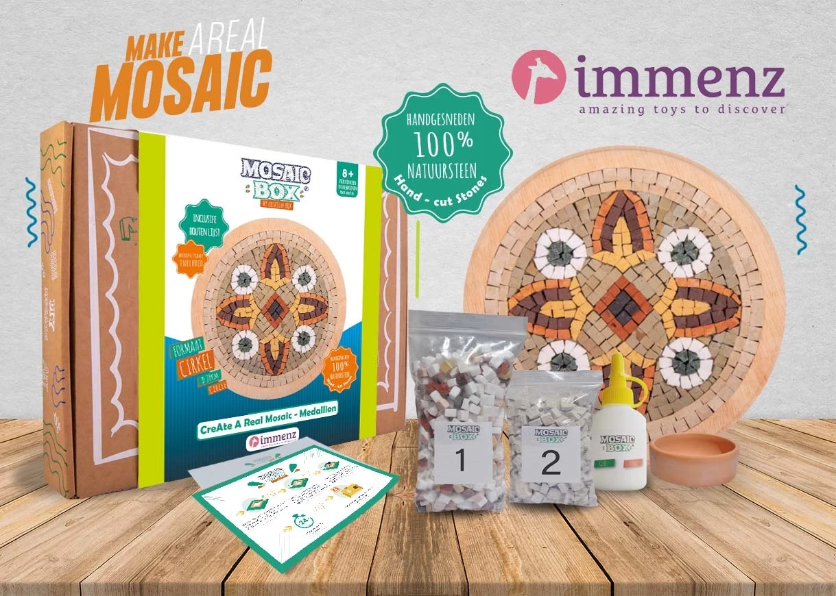 Neptune Mosaic Mosaicbox Mozaiek Mandala 14 Met Lijst 20 Cm - Afbeelding 3