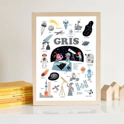 Poppik Poppik Stickerposter Mini Grey - Space