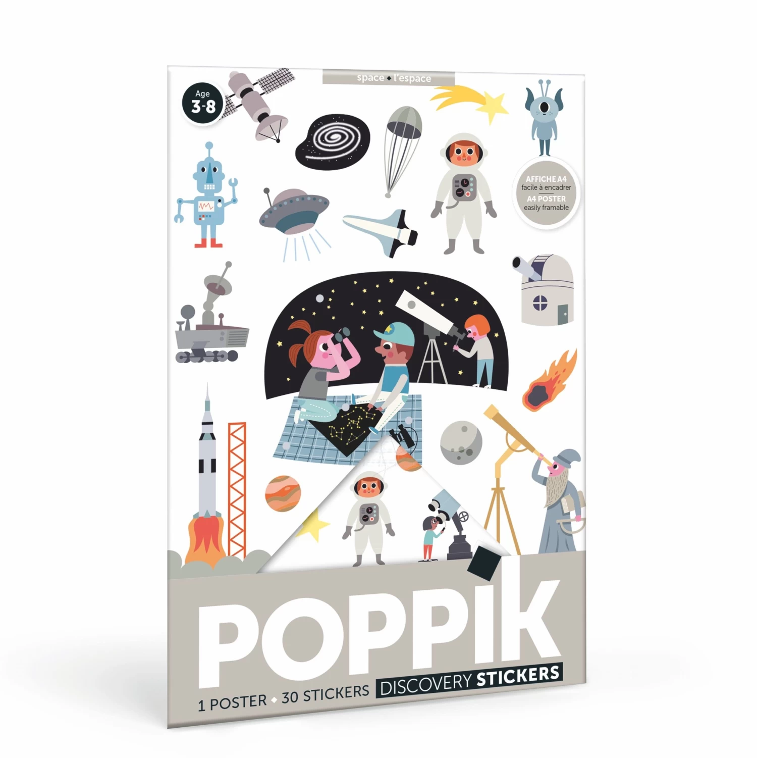 Poppik Poppik Stickerposter Mini Grey - Space - Afbeelding 2
