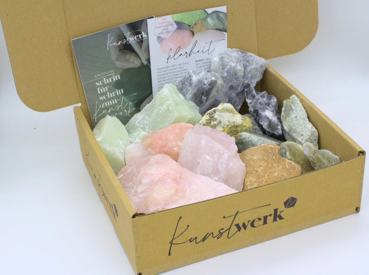 Kunstwerk Kunstwerk Ruwe Speksteenset Gemengd