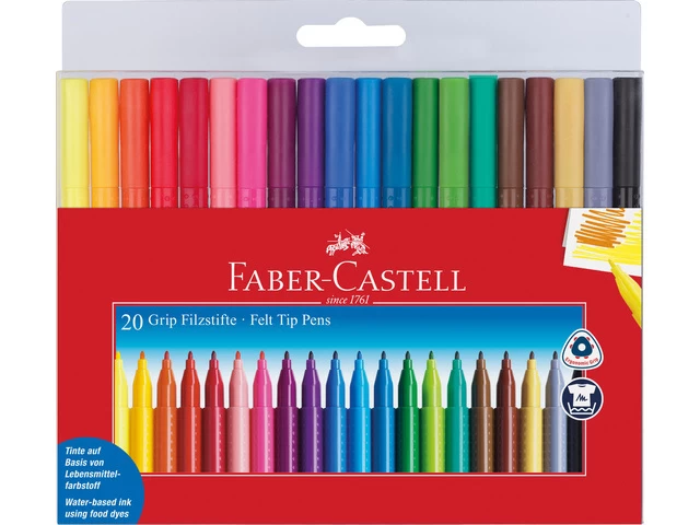 Viltstift Faber Castell Grip Colour Etui A 20st.
