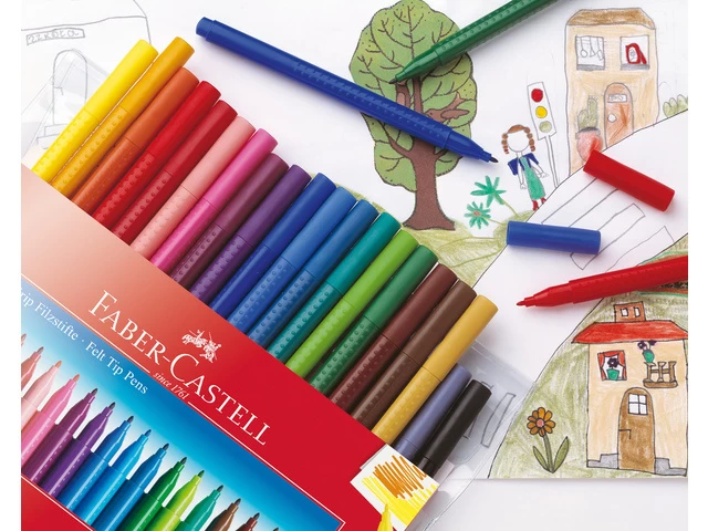Viltstift Faber Castell Grip Colour Etui A 20st. - Afbeelding 2